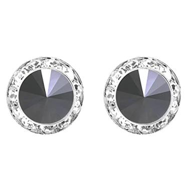 Imagem de Rosemarie & Jubalee Brincos femininos atemporais clássicos hipoalergênicos com pino traseiro feito com cristais Swarovski, 15 mm-20 mm, 20mm, Metal Vidro, Cristal