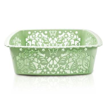 Imagem de Cesto Organizador Lifestyle Quadrado Médio Verde - Jacki Design