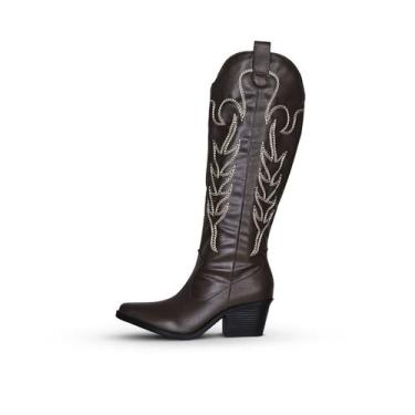 Imagem de Bota Feminina Texana Country Café - Jessica Leal Shoes, Café, 38