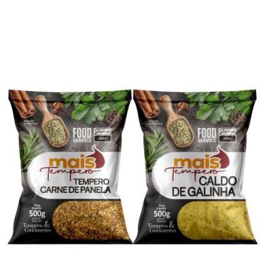 Imagem de Kit 2 Tempero 1kg Caldo De Carne + 1kg Caldo De Galinha Em Pó Linha Pr