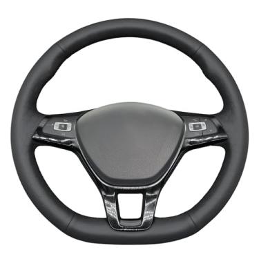 Imagem de MEWANT Capa de volante de carro com costura DIY para Golf 7/Golf Sportsvan/Polo 5/Polo 6/Up!/Arteon/Passat B8/Passat Variant/Caddy (estilo 3D)