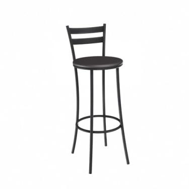 Imagem de Banqueta Alta para Cozinha Kappesberg Jade de Metal com Assento Estofado Cor Preto Fosco 1 Unidade