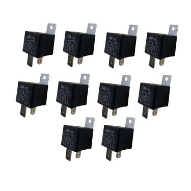 Imagem de Kit 10 Rele Auxiliar Universal 12V 70A 4 Terminais Suporte