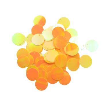 Imagem de UGPLM Lantejoulas soltas redondas de 130x com orifício PAILLETtes de lantejoulas planas DIY Decoração para roupas de pomada de cocar de ninhões Ornamentos, Amarelo