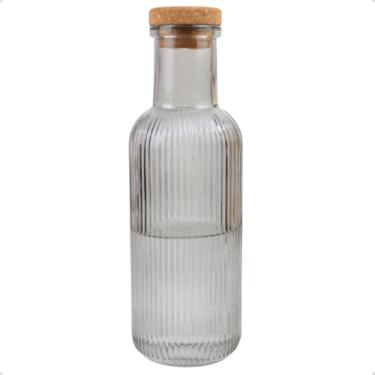 Imagem de Garrafa de Vidro com Tampa 1L Colorida Transparente para Água Geladeira (Preto)