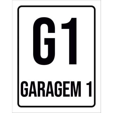 Imagem de Placa Sinalização Ambiente Indicativo G1 Garagem 1 18X23