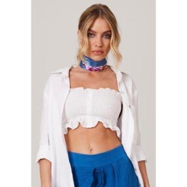 Imagem de Top Cropped De Lastex Branco Yacamim I4-Feminino
