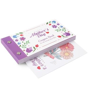 Imagem de JULEASEL Livro de cupons divertido para mãe da filha, presentes exclusivos para mães de aniversário de crianças, 20 vouchers florais divertidos + 10 folhas em branco DIY, presentes atenciosos para mãe