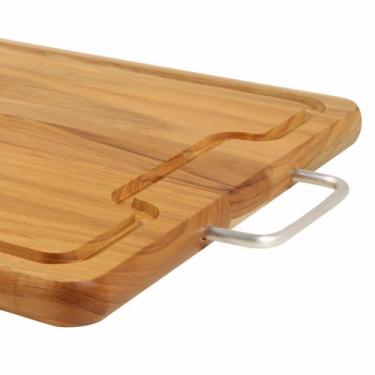 Imagem de Tábua de carne para churrasco em madeira nobre reforçada com alças em 