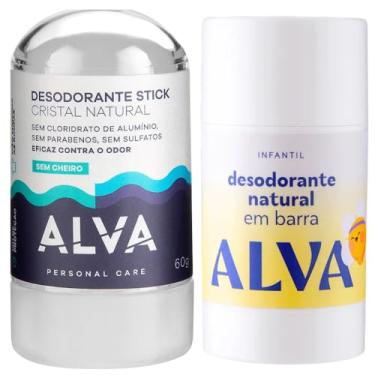 Imagem de Kit Cristal Alva 60g + Desodorante infantil Camomila Vegano 33g