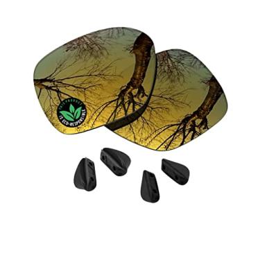 Imagem de Raydi Lentes de reposição de policarbonato e protetores de nariz para óculos de sol Oakley Proxy OO9312 - Espelho dourado 24K - Polarizado