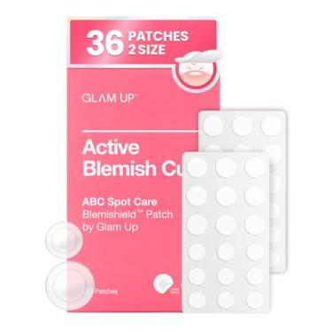 Imagem de GLAM UP Adesivos de espinha com manchas hidrocolóides - Adesivos invisíveis ultrafinos para rosto e pele, forte à prova d'água e adesivo durante a noite, veganos (36 unidades/2 tamanhos)