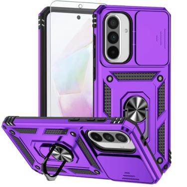Imagem de Androgate Capa de telefone para Samsung Galaxy A36 5G/A56 5G Capa com protetor de tela HD e capa de câmera deslizante e suporte de anel girado, [nível militar] capa de telefone para Galaxy A36/ A56