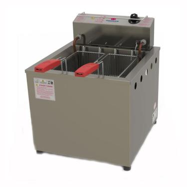 Imagem de Fritadeira Fritador Tacho Fritura Batata Elétrica 18 Lts Mesa Pr-100 E Progás 127 V 127v