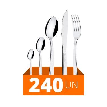 Imagem de Faqueiro Búzios Com 240 Peças Totalmente Em Aço Inox Ibag - Tramontina