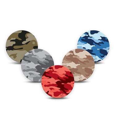 Imagem de ExpressionMed - Adesivos para Libre 3 Overpatch (pacote com 5) - Feito nos EUA, impermeável, não desfia, fitas de sensor CGM pré-cortadas (pacote com camuflagem)