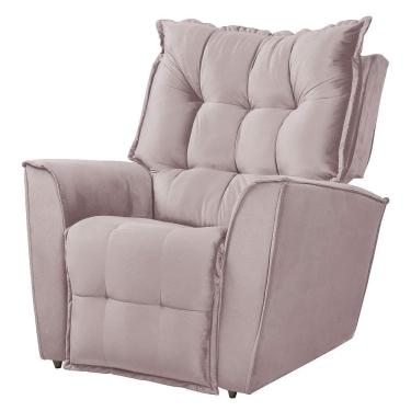 Imagem de Poltrona Da Mamãe Reclinável Carinho Veludo Speciale Home Rose