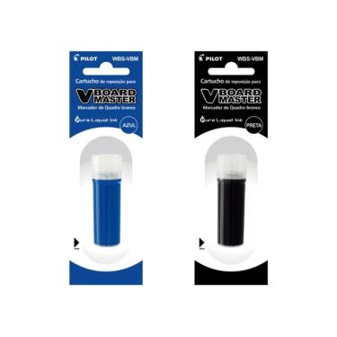 Imagem de Kit 2 Refis Pilot V-board Master Preto E Azul