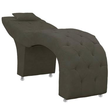 Imagem de Maca Estofada Capitone Julia Para Estetica Facial Sombrancelha E Cilios Suede Cor Tabaco