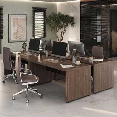 Imagem de Conjunto Executivo 4 Mesas Tamburato 1600 Charuto Preto