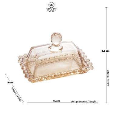 Imagem de Conjunto Manteigueira E Molheira Em Cristal Pearl âmbar - Wolff
