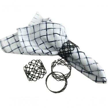 Imagem de Conjunto Com 4 Argolas Para Guardanapo Moderna Preto