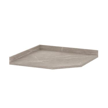 Imagem de Tampo Para Balcão Canto Diagonal 74cm Premium Luciane Móveis Quartzo Beige