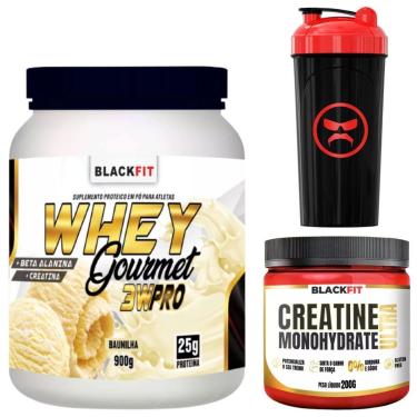 Imagem de WHEY Gourmet 3w pro 900g Baunilha Com Beta alanina e creatina Melhor que Max Titanium Growth-Unissex
