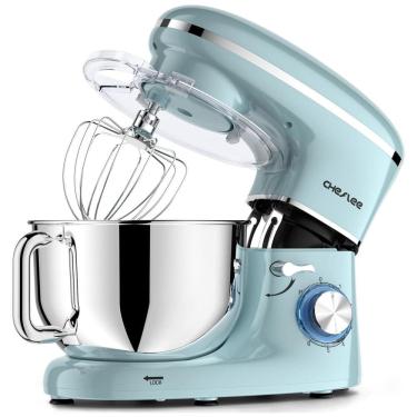 Imagem de Batedeira CHeflee, 600W 6 Velocidades com Tigela de 6,5L em Aço Inox, Ganchos para Massa e Batedor de Claras, Ideal para Cozinheiros