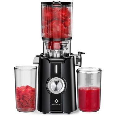 Imagem de Extrator de Sucos LINKChef Rush Clear Slow Masticating, Juicer 200W de Alta Capacidade com Boca de Alimentação, Preto