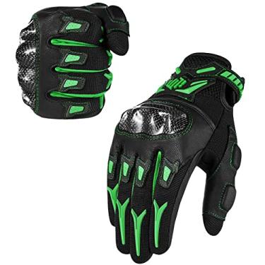 Imagem de ILM Luvas de Motocross para Ciclismo Off-Road Dirt Bike para Homens e Mulheres Tela Sensível ao Toque Rígida ATV MTB Guantes (Verde, 2GG)