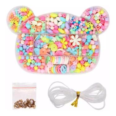 Imagem de Estojo Miçangas Infantil Coloridas Montar Pulseira Colar 107 - Evolver