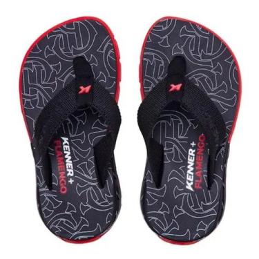 Imagem de Chinelo Kenner Rakka Flamengo Infantil Preto, Preto vermelho, 28