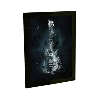 Imagem de Quadro Decorativo Guitarra Fumaça Ilustração Céu Decoração Poster Quarto Sala