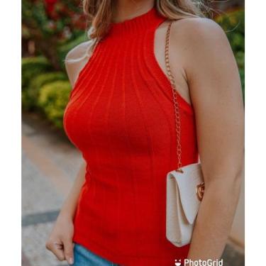 Imagem de Blusa feminina tricô  modal gola alta manga cavada - Moda filo, Verde 