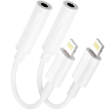 Imagem de Apple MFi Certified Pacote com 2 adaptadores de fone de ouvido Lightning para iPhone de 3,5 mm Apple Dongle para iPhone com cabo auxiliar adaptador de fone de ouvido Apple compatível com iPhone 14 13