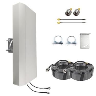 Imagem de Kit de antena 5G NR 4G LTE 2x2 MIMO antena de painel direcional para T-Mobile Netgear AT&T Verizon Nighthawk M6 M5 M1 LB1121, LB2120 LM1300 Jetpack 8800L Hotspots Router TS9 N adaptadores macho