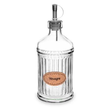 Imagem de Galheteiro de Vidro Grosso Garrafa Porta com Bico Dosador Inox Azeite 