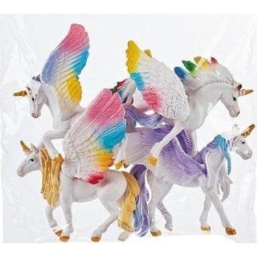 Imagem de Kit com 6 unicornios em formato de brinquedo - VALOR STORE