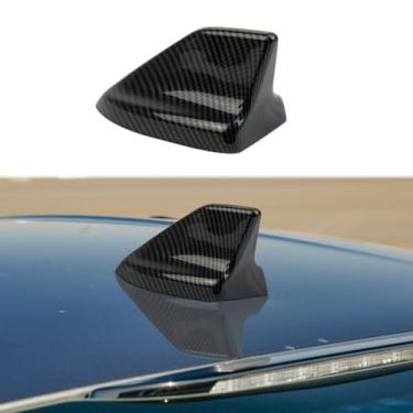 Imagem de Fewshaw Capa decorativa de antena de teto em forma de barbatana de tubarão estilo fibra de carbono para Ford Mustang 2021-2025