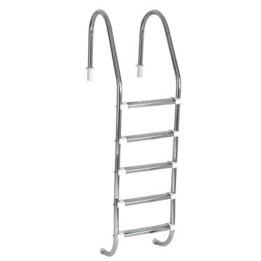 Imagem de Escada para Piscina Tradicional 1 1/2" em Aço Inox 5 Degraus Anatômicos em Inox - Sodramar
