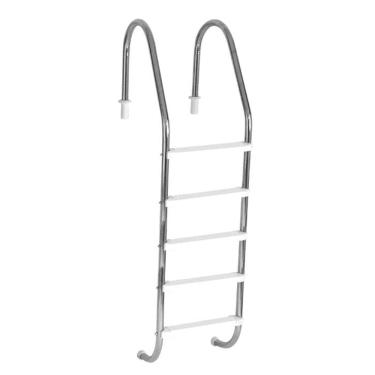 Imagem de Escada para Piscina Tradicional 2" em Aço Inox 5 Degraus Anatômicos em ABS - Sodramar