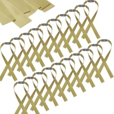 Imagem de Pulseiras de borracha plana de 20 peças, faixa de borracha plana de espessura de 1 mm, faixas de reposição para caça, catapulta elástica, elástico, Dourado