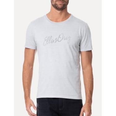 Imagem de Camiseta Ellus Masculina Cotton Washed Origin. Script Cinza, L/G
