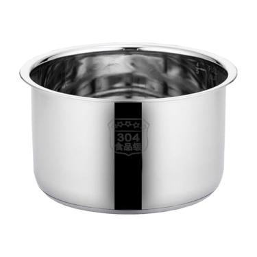 Imagem de Fenteer Panela de arroz de aço inoxidável com revestimento interno para panela de pressão, recipiente interno prático e fácil de limpar para restaurantes