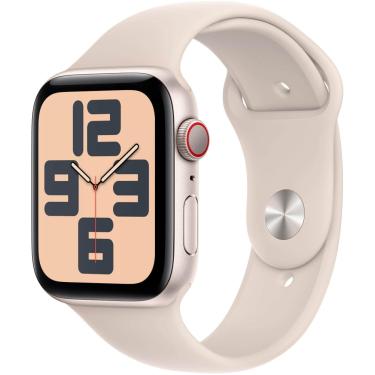 Imagem de Apple Watch SE 2ª geração (GPS + celular) Caixa de alumínio Starlight de 44 mm com pulseira esportiva Starlight - S/M - Starlight-MRGT3LL/A
