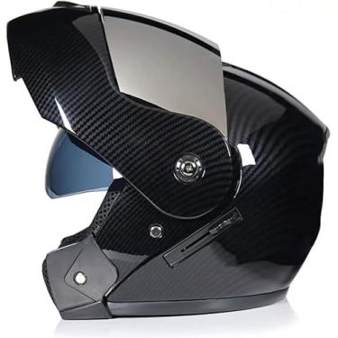 Imagem de Capacete Modular Para Motocicleta Flip Up Capacete De Moto De Corrida Com Viseira Solar Dupla Para Mulheres E Homem Capacetes De Moto De Rosto Aberto, CC01, M-(head circumference/57-58cm)