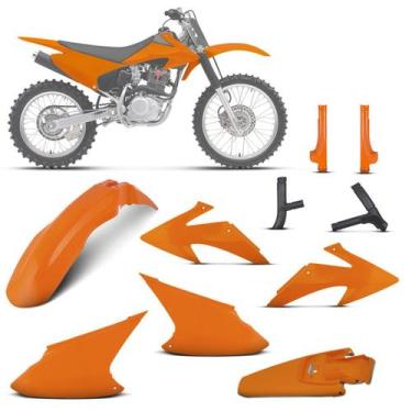 Imagem de Kit Plástico Crf 230f 2008 À 2014 + Protetor de Bengala + Protetor de 