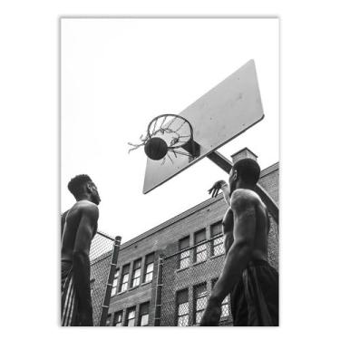 Imagem de Placa Decorativa Basquete De Rua Foto Cesta Angulo