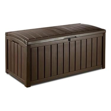 Imagem de Bau Para Jardim 130 Litros 122X54X58 Cm Resina - Marrom - Nattural Imp